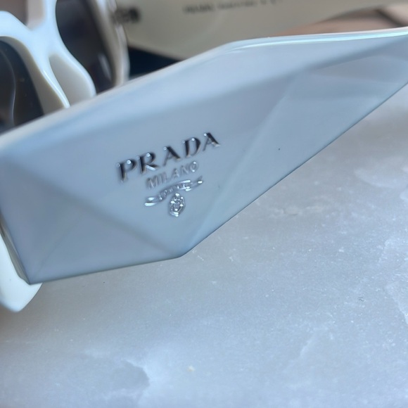 PRADA PR 17WS White Rectangle Sunglasses - Picture 6 of 11